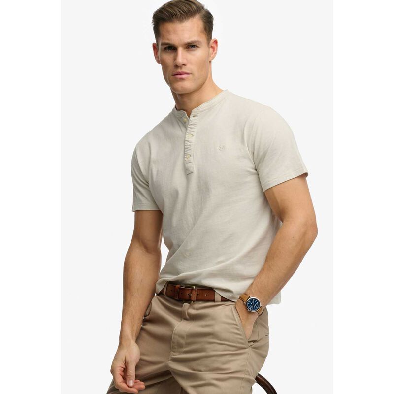 Superdry Classic Cotton Linen Short Sleeve Grandad image number 2